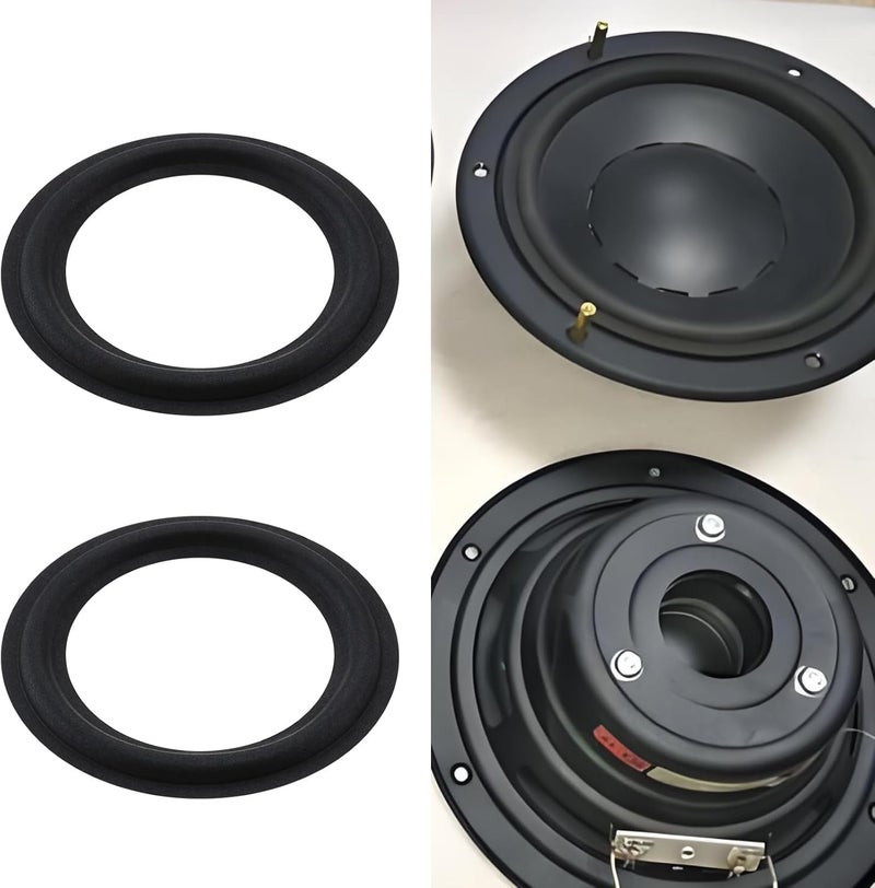ECSiNG 4PCS 6.5 Inch Speaker Foam Edge Surround Replacement Part Speaker Surrounds Repair Kit Inner Diameter 106mm Outer Diameter 152.7mm for Speaker Repair DIY Black - Image 3